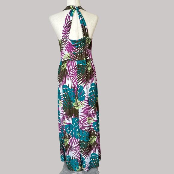 Y2K Halter Babydoll Maxi Dress‎ Womens Size Medium Boho Floral Festival Vacation - Picture 5 of 8